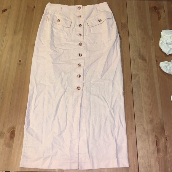 Urban Outfitters Dresses & Skirts - Nwt urban outfitters light pink linen midi maxi skirt 4
